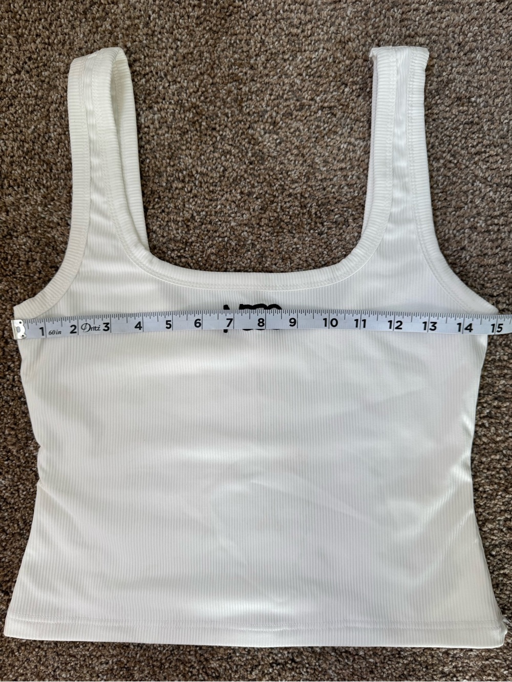 Missguided White Ribbed Logo Tank - Picture 6 of 7